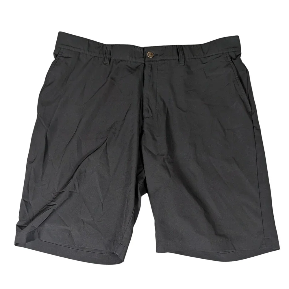 Adidas Mens Golf Shorts Black Stretch Flat Front Performance Activewear 38